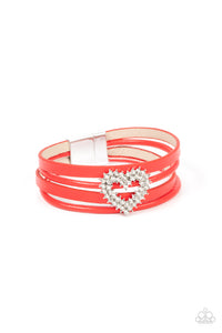 Paparazzi ~ Wildly in Love ~ Red Urban Bracelet with Magnetic Closure