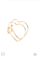 Load image into Gallery viewer, Paparazzi ~ Harmonious Hearts ~] Gold Heart Clip-On Earrings