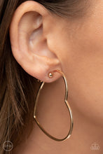 Load image into Gallery viewer, Paparazzi ~ Harmonious Hearts ~] Gold Heart Clip-On Earrings