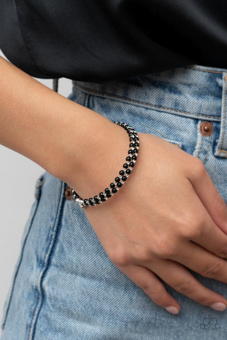Paparazzi ~ Regal Wraparound ~ Black Bracelet