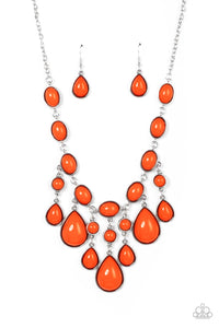 Paparazzi ~ Mediterranean Mystery ~ Orange Necklace Set