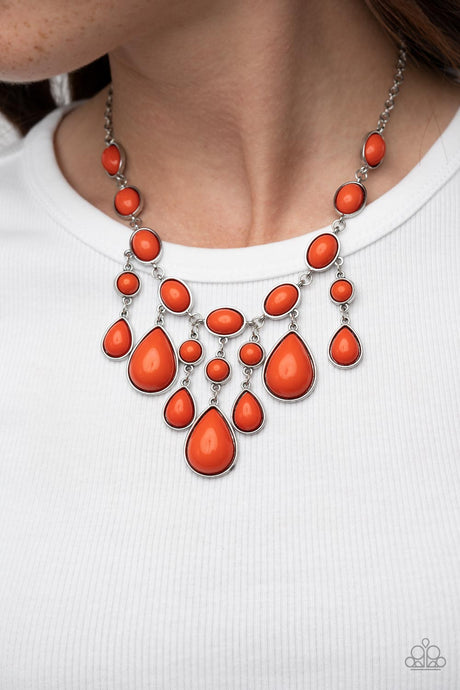 Paparazzi ~ Mediterranean Mystery ~ Orange Necklace Set