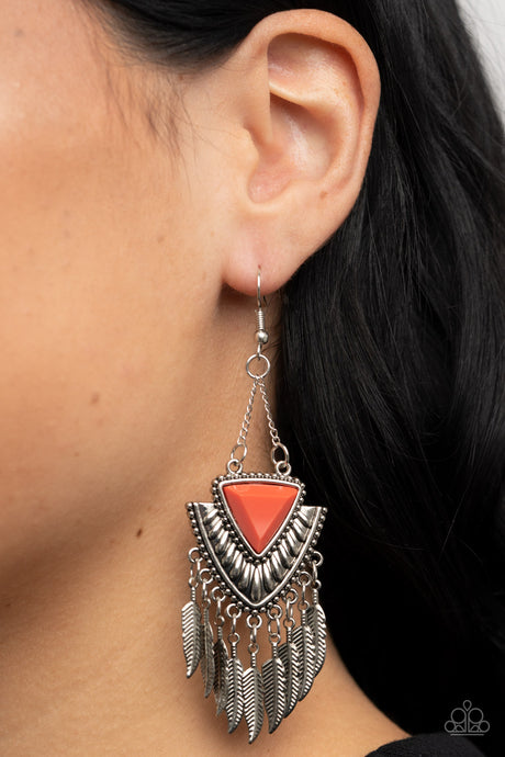 Paparazzi ~ Shady Oasis ~ Orange Earrings