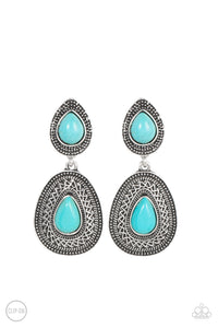 Paparazzi ~ Country Soul ~ Blue Turquoise Clip-On Earrings