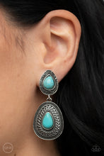 Load image into Gallery viewer, Paparazzi ~ Country Soul ~ Blue Turquoise Clip-On Earrings