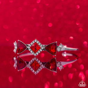 Paparazzi ~ Strategic Sparkle ~ Red Bangle Bracelet