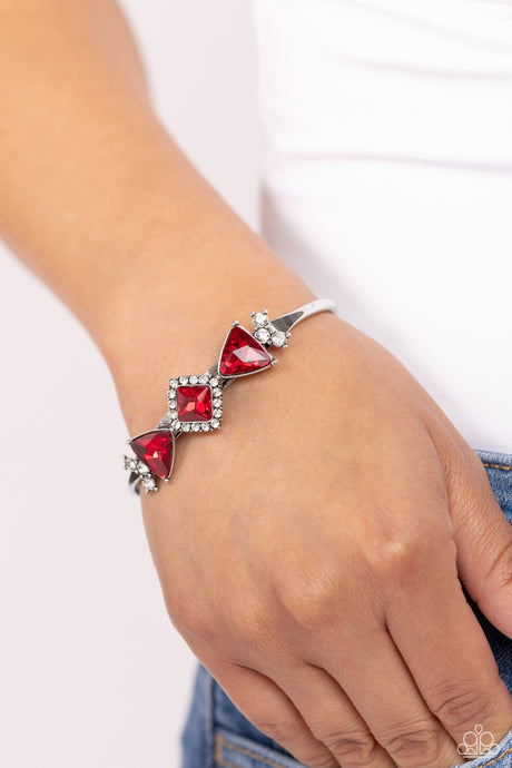 Paparazzi ~ Strategic Sparkle ~ Red Bangle Bracelet