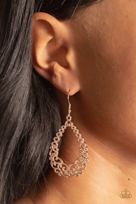 Paparazzi ~ Granada Garland ~ Rose Gold Earrings