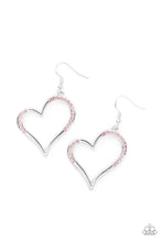 Load image into Gallery viewer, Paparazzi ~ Tenderhearted Twinkle ~ Pink Heart Earrings