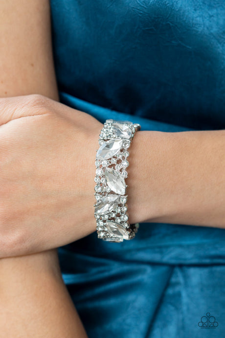 Paparazzi ~ Full Body Chills ~ White Bracelet (Life of the Party Exclusive)