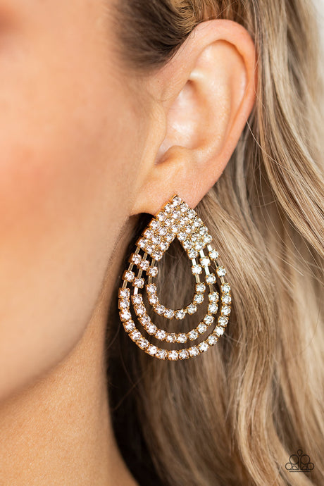 Paparazzi ~ Take a POWER Stance ~ Gold Earrings