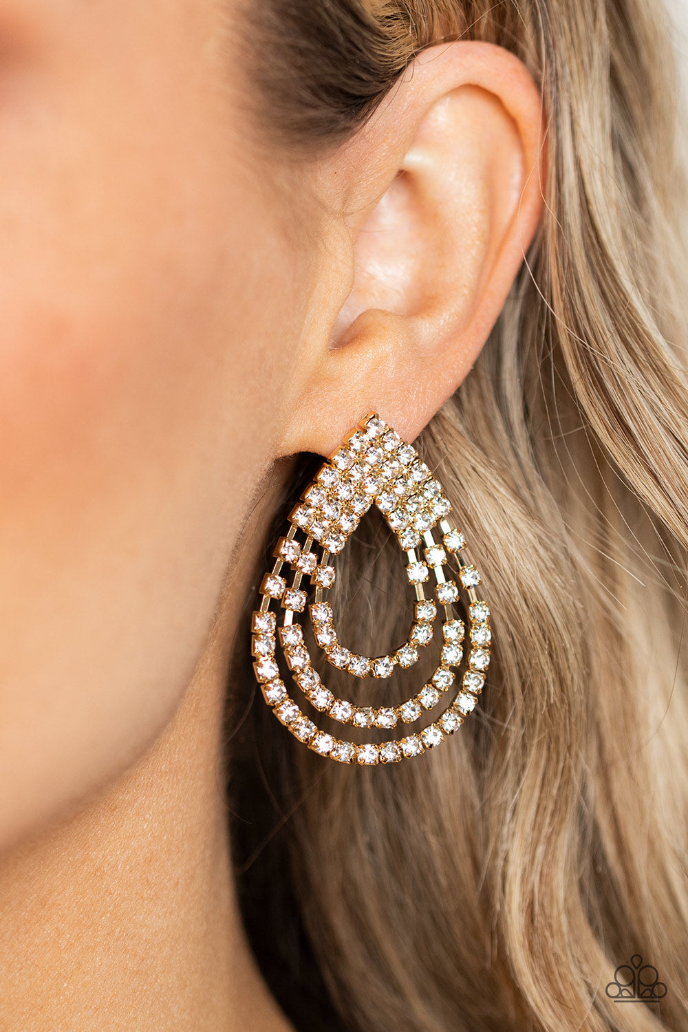 Paparazzi ~ Take a POWER Stance ~ Gold Earrings