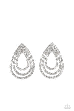 Load image into Gallery viewer, Paparazzi ~ Take a POWER Stance ~ White Rhinestone Post Earrings
