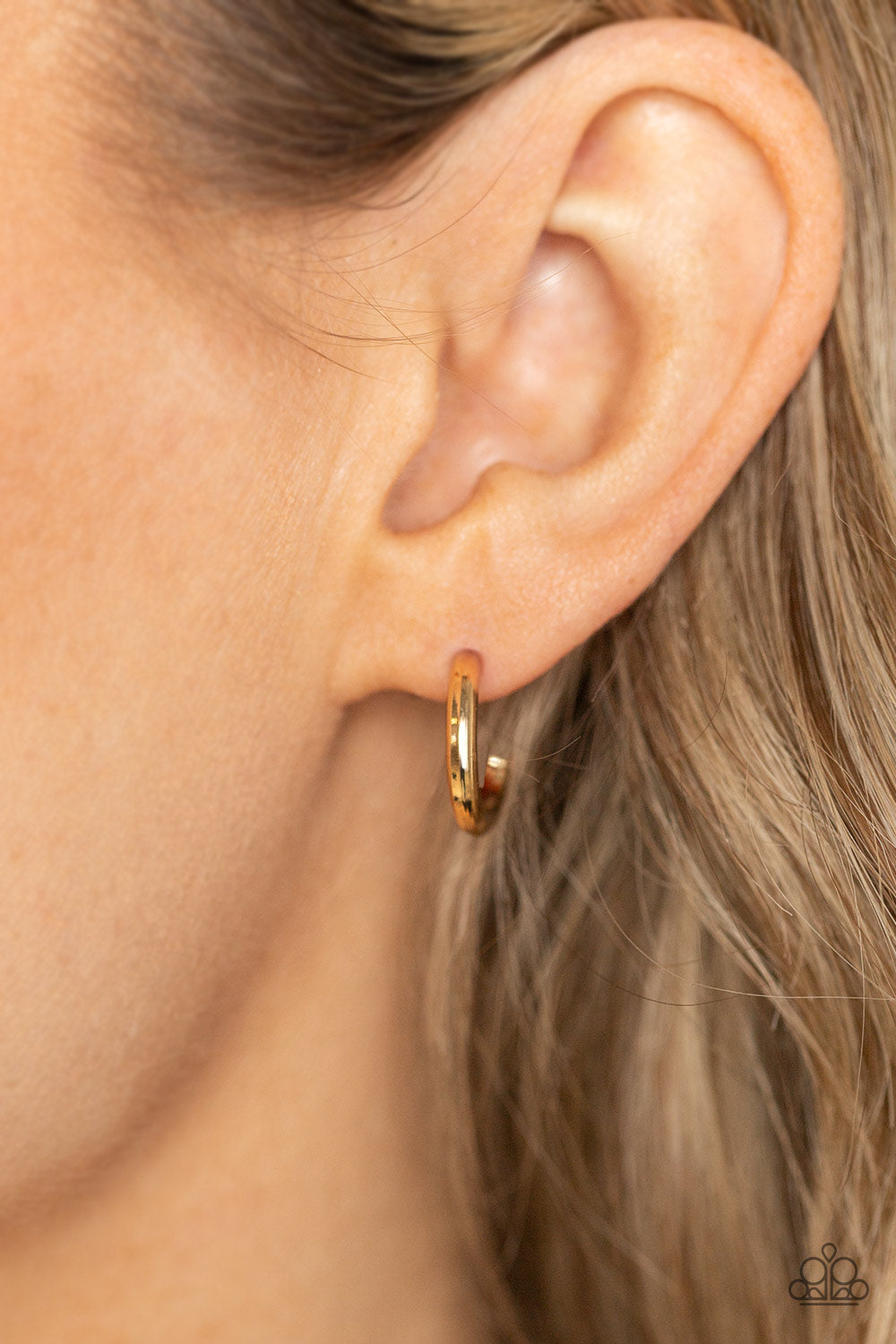 Paparazzi ~ Small-Scale Shimmer ~ Small Gold Hoop Earrings
