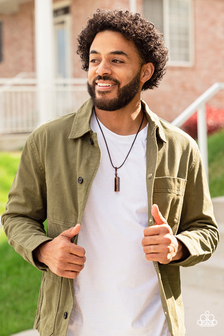 Paparazzi ~ Comes Back ZEN-fold ~ Men's Brown Urban Necklace