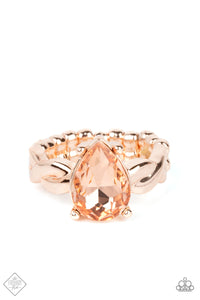 Paparazzi ~ Law of Attraction ~ Rose Gold Ring with Stretchy Band (Fashion Fix Exclusive)