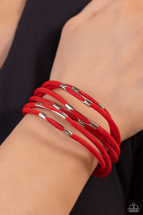 Paparazzi ~ Magnetic Personality ~ Red Bracelet with Magnetic Closure