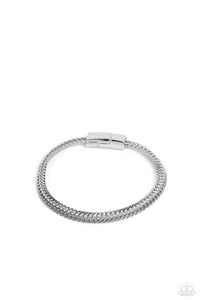 Paparazzi ~ Cable Train ~ Men's Silver Bracelet