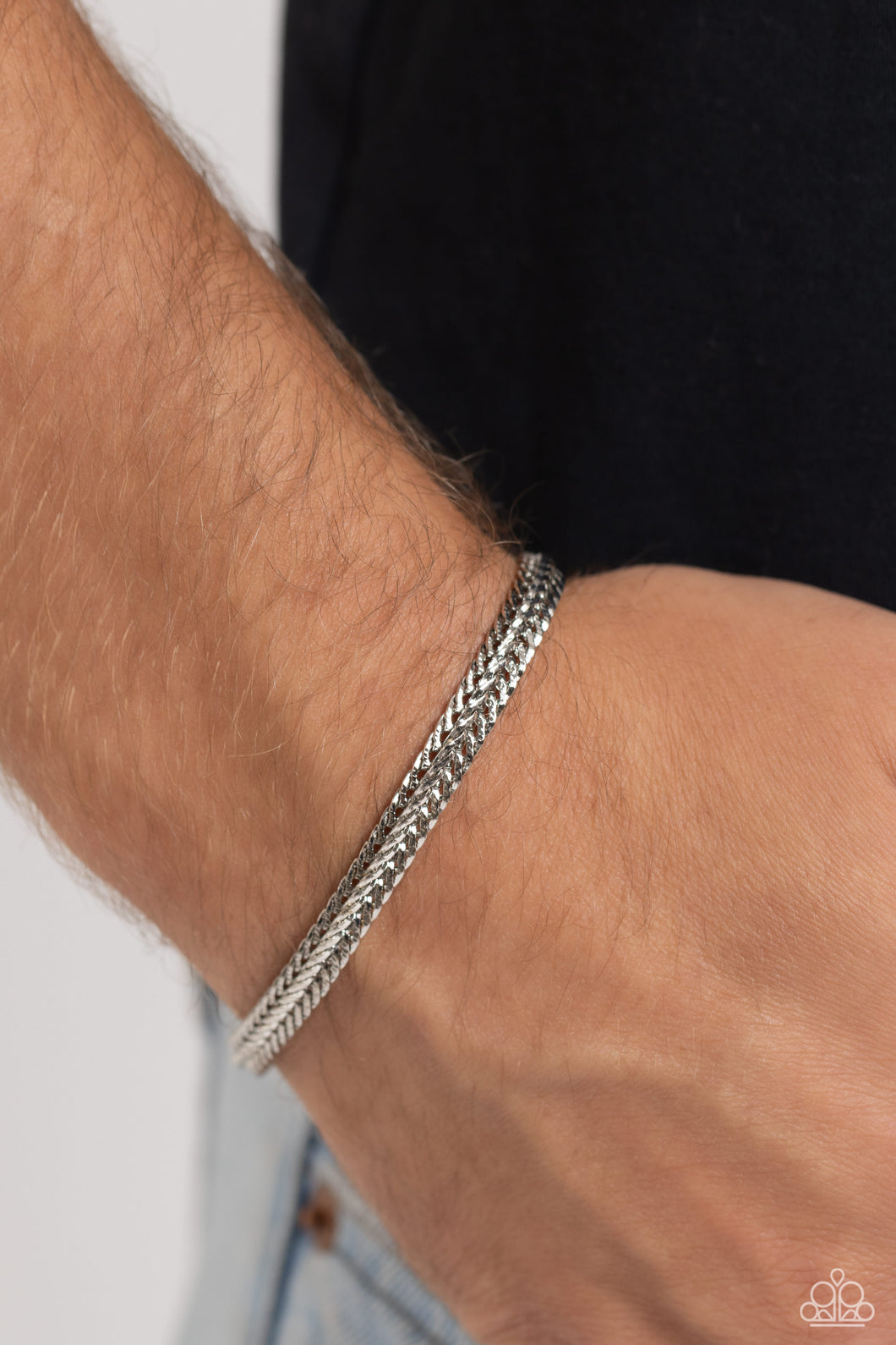 Paparazzi ~ Cable Train ~ Men's Silver Bracelet