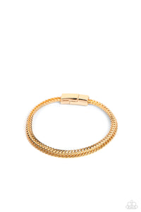 Paparazzi ~ Cable Train ~ Men's Gold Bracelet