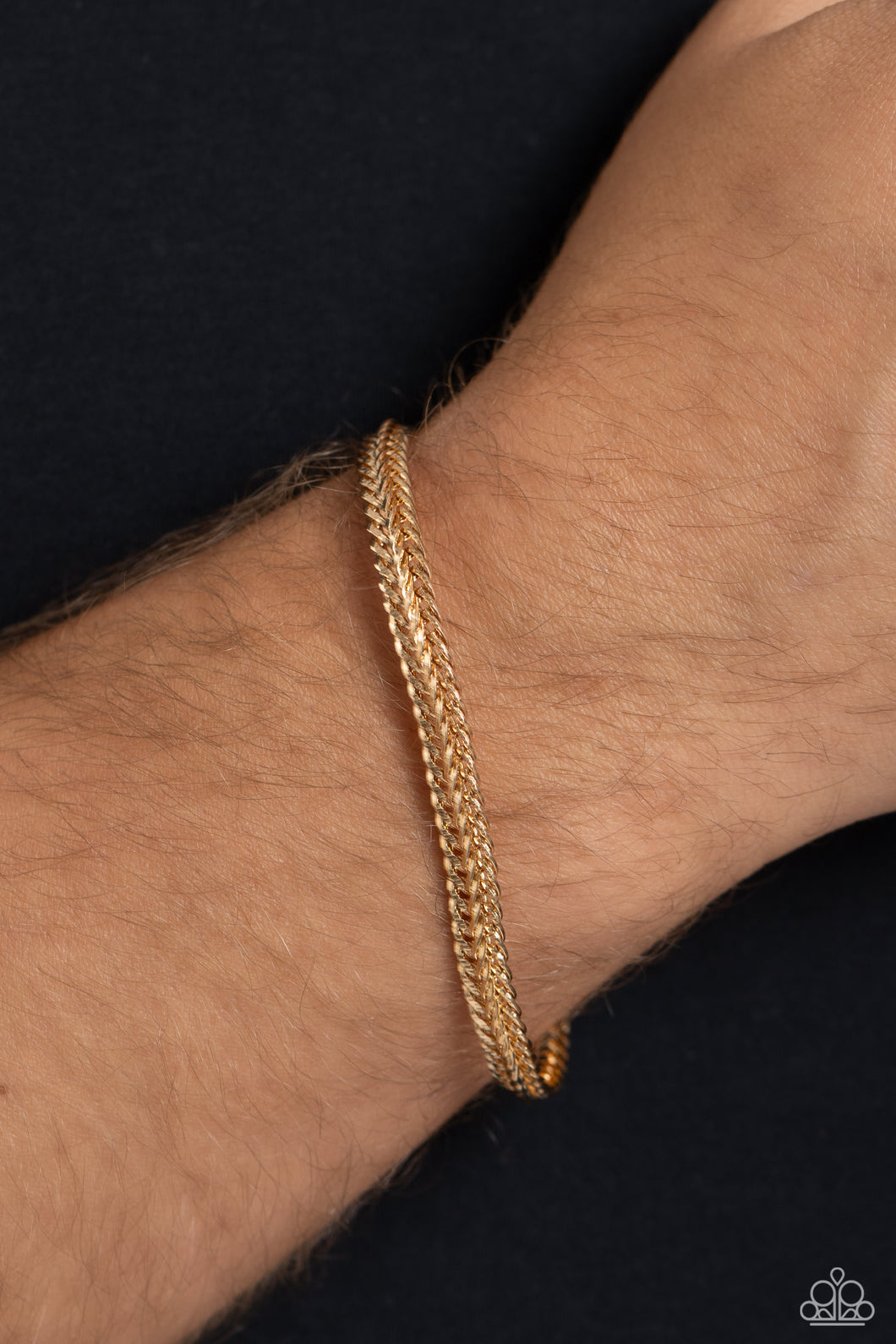 Paparazzi ~ Cable Train ~ Men's Gold Bracelet