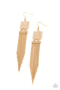 Paparazzi ~ Dramatically Deco ~ Gold Earrings (Life of the Party Exclusive)