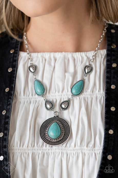 Paparazzi ~ Saguaro Soul Trek ~ Blue Necklace Set (Fashion Fix Exclusive)