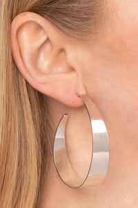 Paparazzi - Flat Out Fashionable - Silver Hoop Earrings