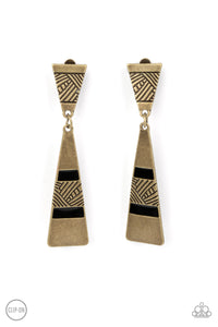 Paparazzi ~ Safari Seeker ~ Brass Clip-On Earrings