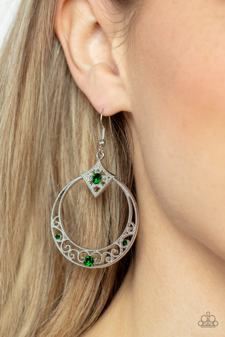 Paparazzi ~ Royal Resort ~ Green Earrings