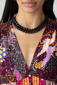 Paparazzi ~ Greco Getaway ~ Black and Gold Necklace and Bracelet Set