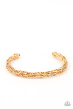 Load image into Gallery viewer, Paparazzi ~ Rally Together ~ Men&#39;s Gold Cuff Bracelet