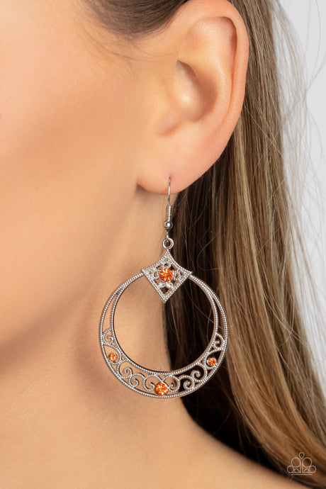 Paparazzi ~ Royal Resort ~ Orange Earrings