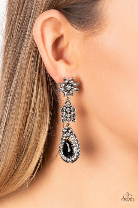 Paparazzi ~ Floral Fantasy ~ Black Post Earrings