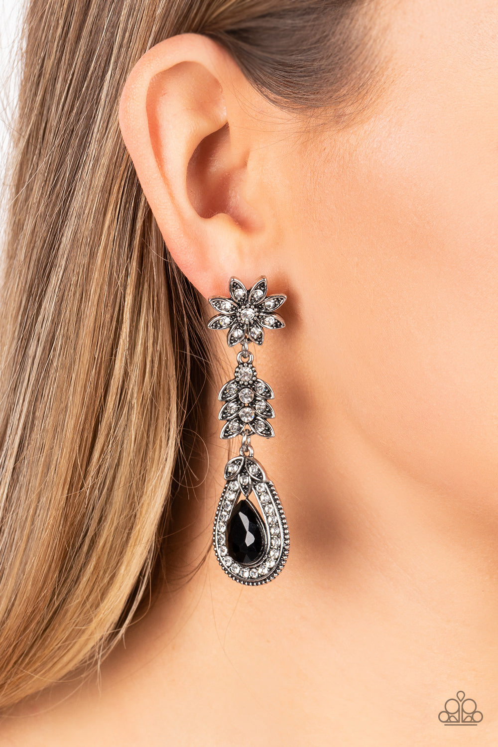 Paparazzi ~ Floral Fantasy ~ Black Post Earrings