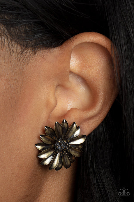 Paparazzi ~ Daisy Dilemma ~ Brass Post Earrings