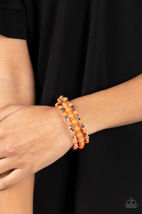 Paparazzi ~ Colorfully Coiled ~ Orange Bracelet