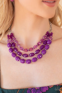 Paparazzi ~ Tropical Hideaway ~ Purple Necklace & Bracelet Set