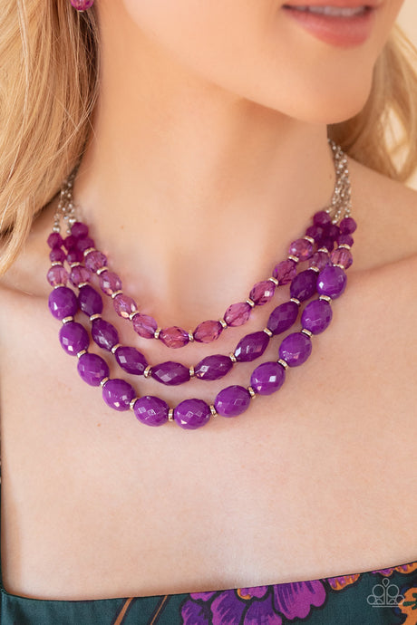 Paparazzi ~ Tropical Hideaway ~ Purple Necklace & Bracelet Set