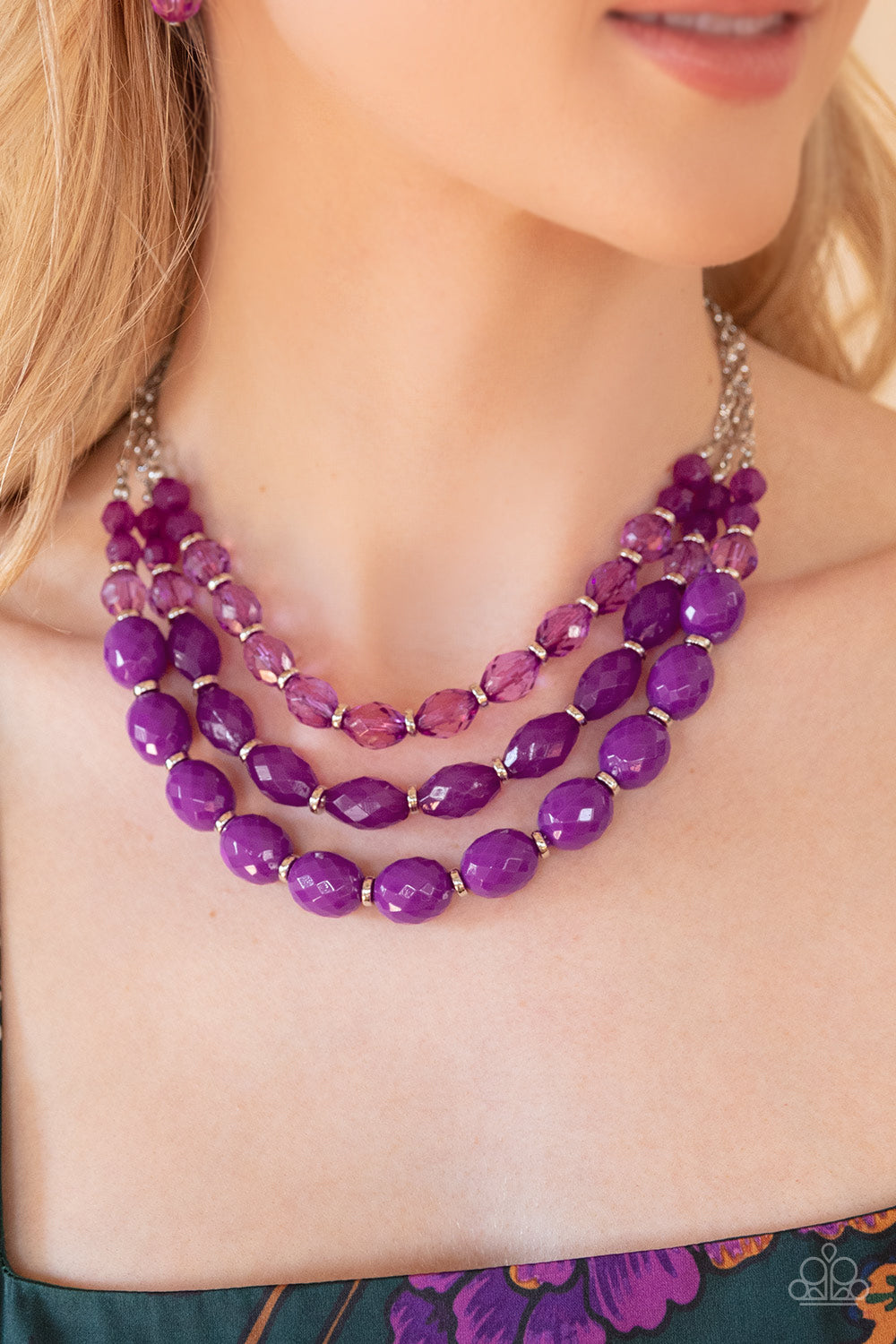 Paparazzi ~ Tropical Hideaway ~ Purple Necklace & Bracelet Set