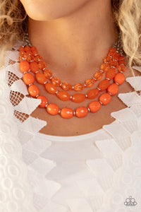 Paparazzi ~ Tropical Hideaway ~ Orange Necklace and Bracelet Set