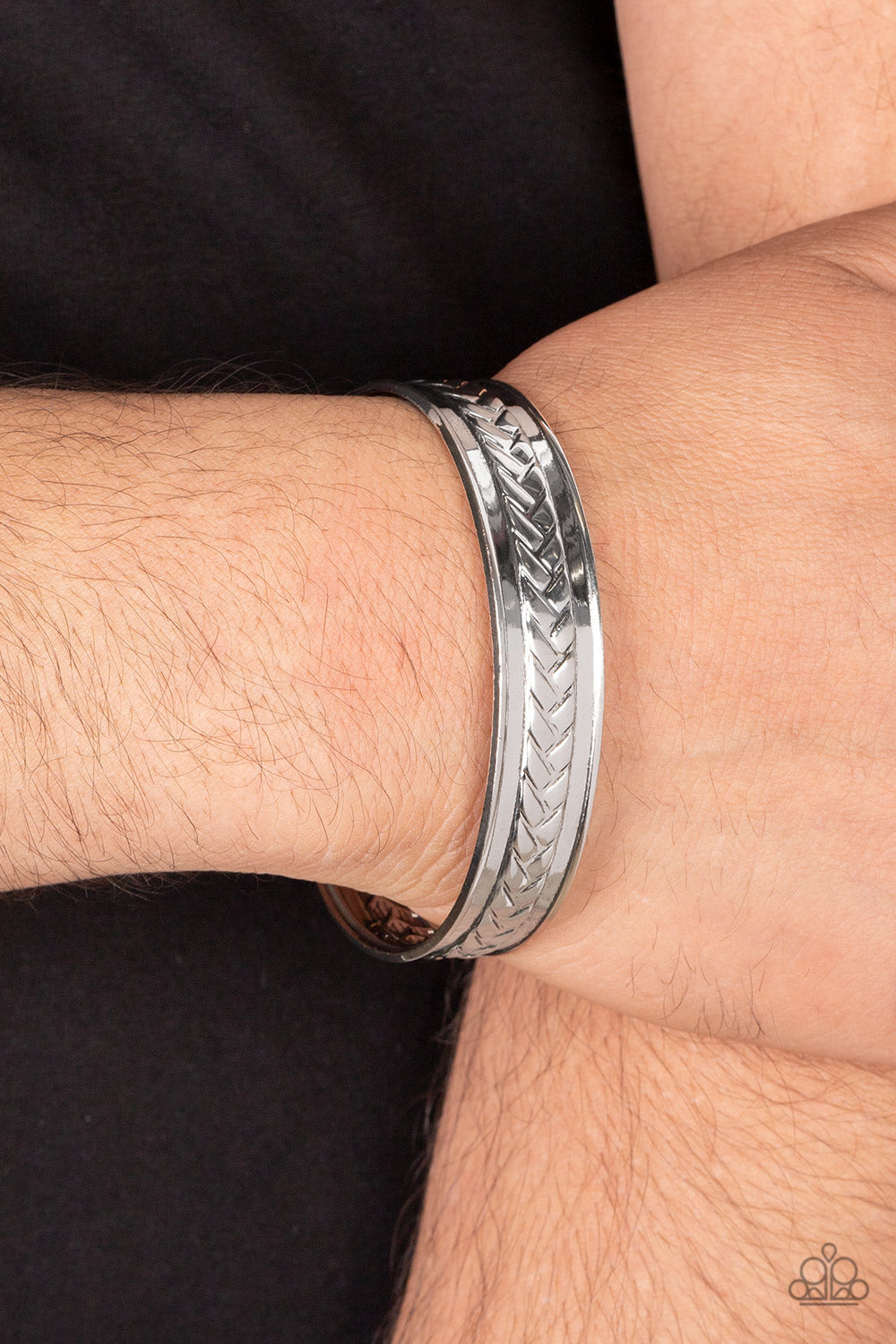 Paparazzi ~ Hot on the TRAILBLAZER ~ Men's Silver Cuff Bracelet