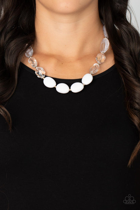 Paparazzi ~ Private Paradise ~ White Necklace Set