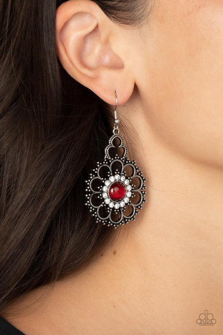 Paparazzi ~ Floral Renaissance ~ Red Earrings