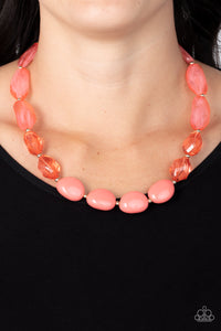 Paparazzi - Private Paradise - Orange Necklace Set