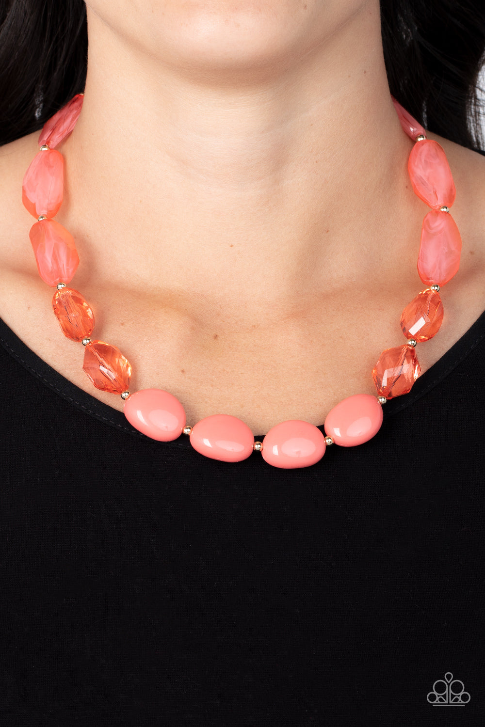 Paparazzi - Private Paradise - Orange Necklace Set