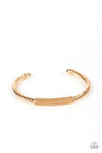Load image into Gallery viewer, Paparazzi ~ CABLE-Minded ~ Men&#39;s Gold Cuff Bracelet