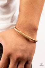 Load image into Gallery viewer, Paparazzi ~ CABLE-Minded ~ Men&#39;s Gold Cuff Bracelet