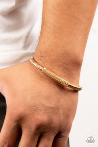 Paparazzi ~ CABLE-Minded ~ Men's Gold Cuff Bracelet