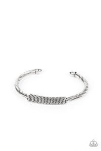Paparazzi ~ CABLE-Minded ~ Men's Silver Cuff Bracelet